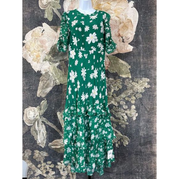 New Free People Robe Evelyn RIXO Maxi Dress Size Large - Picture 8 of 14